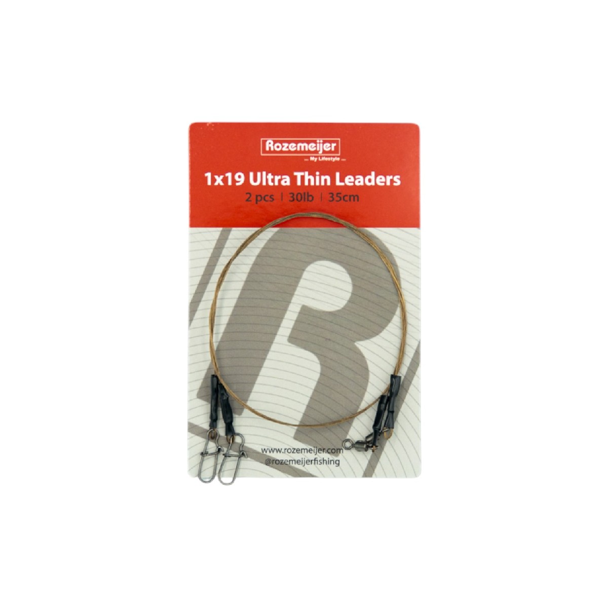 Rozemeijer 1x19 Ultra Thin Leaders 35cm 30lb 2pc. Rozemeijer 1x19 Ultra Thin Leaders 35cm 30lb 2pc.