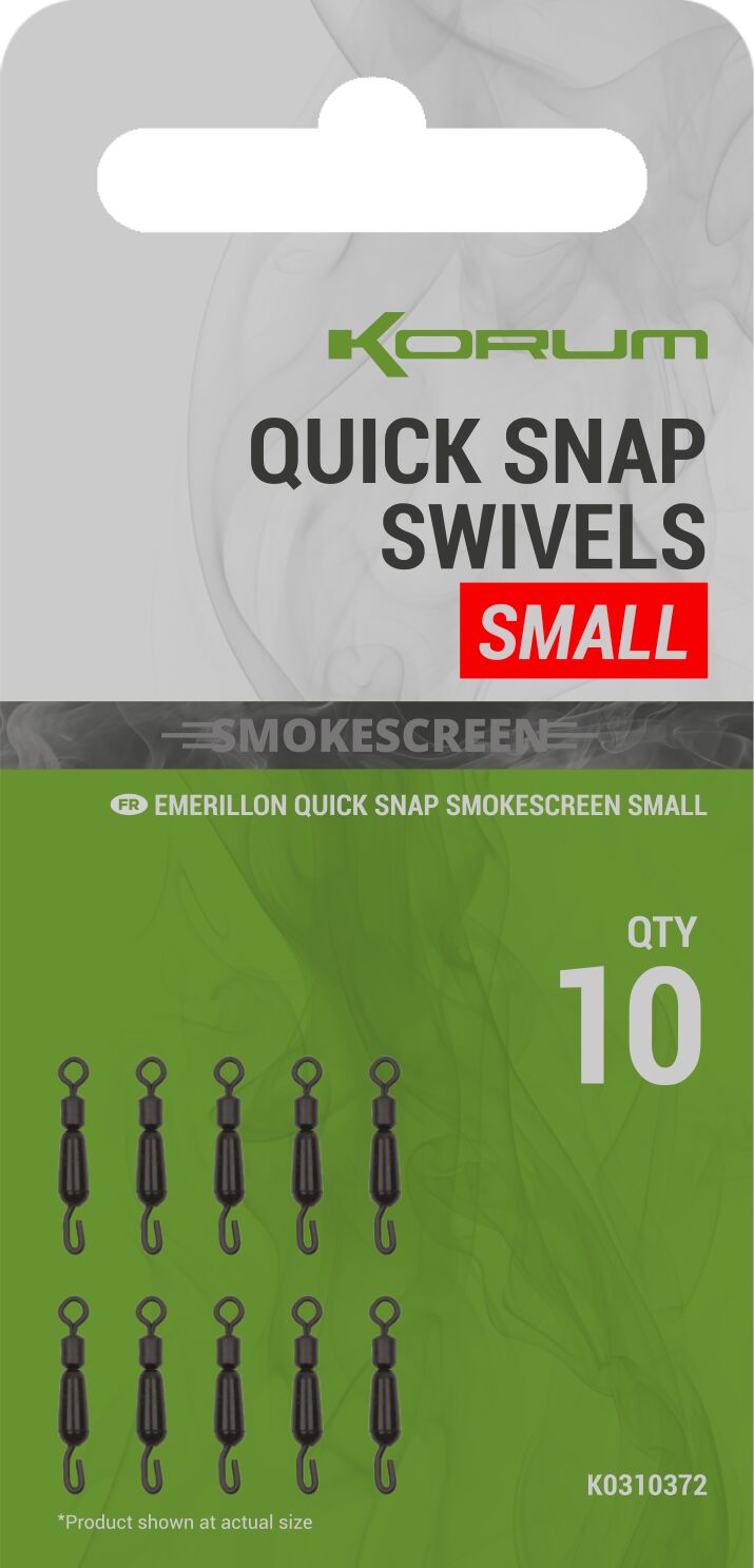 Korum Smokescreen Quick Snap Swivel Small Korum Smokescreen Quick Snap Swivel Small