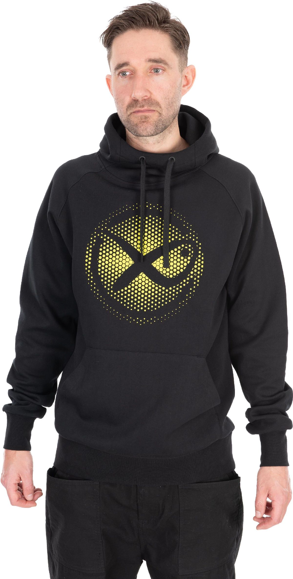 Matrix Large Fade Logo Hoody Black & Lime Small