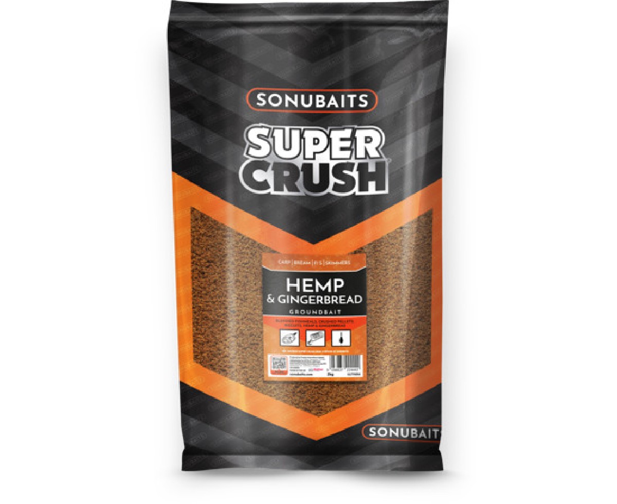 Sonubaits Groundbait Mix Supercrush Hemp & Gingerbread 2kg Sonubaits Groundbait Mix Supercrush Hemp & Gingerbread 2kg