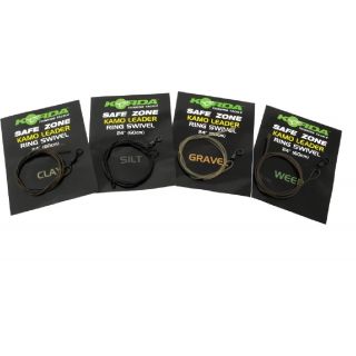 Korda Kamo Leaders 40lb, Maat 8 Ring Wartel 1m Silt Brown