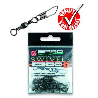Spro Barrel Swivel + Safety - snap 14 6kg