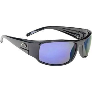 Strike King Plus Bosque Shiny Black Frame Revo Blue White Mirror Gray Lens