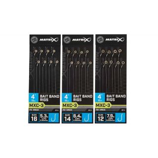 Fox Matrix MXC-3 Barbless Bait Band Rigs 10cm 8st. Size 14 - 0,18 mm