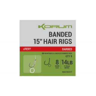 Korum Hair Rigs Banded Barbed 38cm 14b Size 8