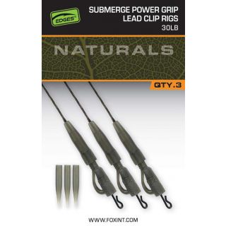 Fox Naturals Submerged Power Grip Lead Clip Leaders 30 lb 13.6kg 3st.