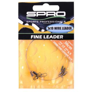 Spro Fine Leader 1X19 Wire 14kg 25cm 2st.