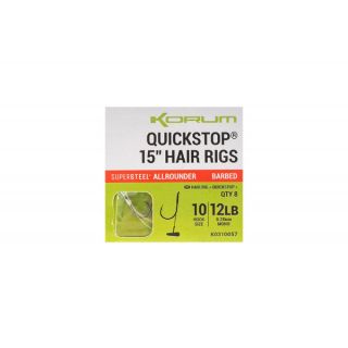 Korum Big Fish 38Cm Quickstops Hair Rigs Barbed 8st. Size 8