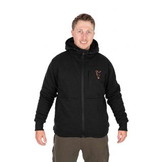 Fox Collection Sherpa Jacket Black & Orange Large