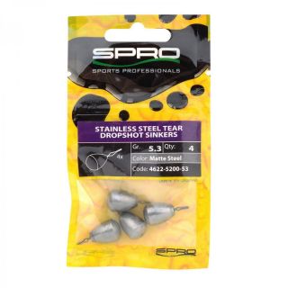 Spro Stainless Steel Dropshot Sinkers Matt Steel 10.6 gr 4st.