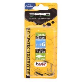 Spro Hd Baitfish Rig  2X Treble 18Kg 35cm 2x Treble Size 4