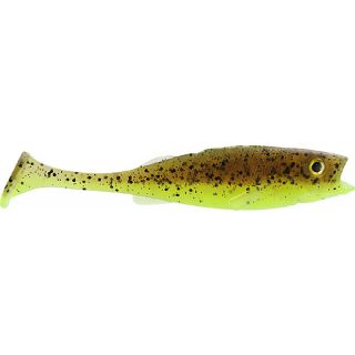 LMAB KØFI Perch Shad 11 cm 4st. Green Pumpkin Chartreuse