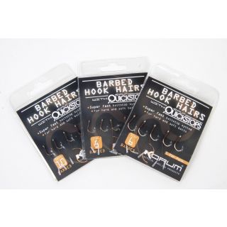 Korum Barbed Hook Hairs Mit Quickstops Size 16, 5 st