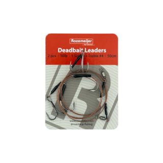 Rozemeijer Deadbait Leaders 1x Single + Size 4 Treble 50cm 30lb 2pc.
