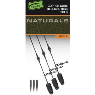 Fox Edges Naturals Copper Core Heli-Clip Rigs 50lb 3st.