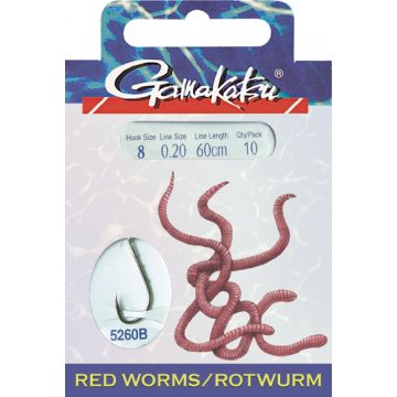 Gamakatsu Hook Bkd-5260R Red Worm 75Cm 10-018 mm, 10 st