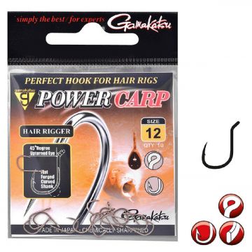 Gamakatsu Power Carp Hair Rigger Haak: 12