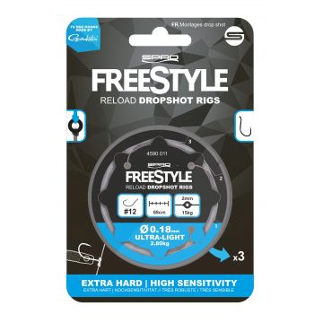 Spro Freestyle Reload Ds Rig 3St. 0.18 mm / haak Size 10