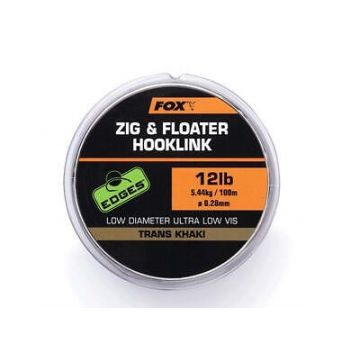 Fox Zig And Floater Hooklink Trans Khaki 100M 0.28 mm  12 lbs