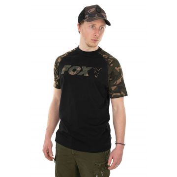 Fox Black  / Camo Raglan T-Shirt X-Large