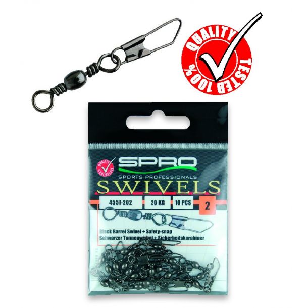 Spro Barrel Swivel + Safety - snap 8 12kg main product photo