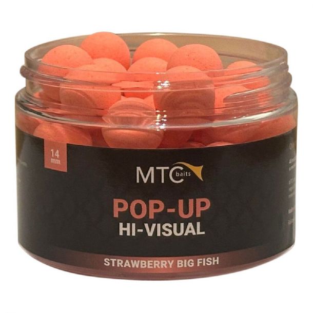 MTC Baits Strawberry Big Fish Pop-Up Hi-Visual 14mm main product photo