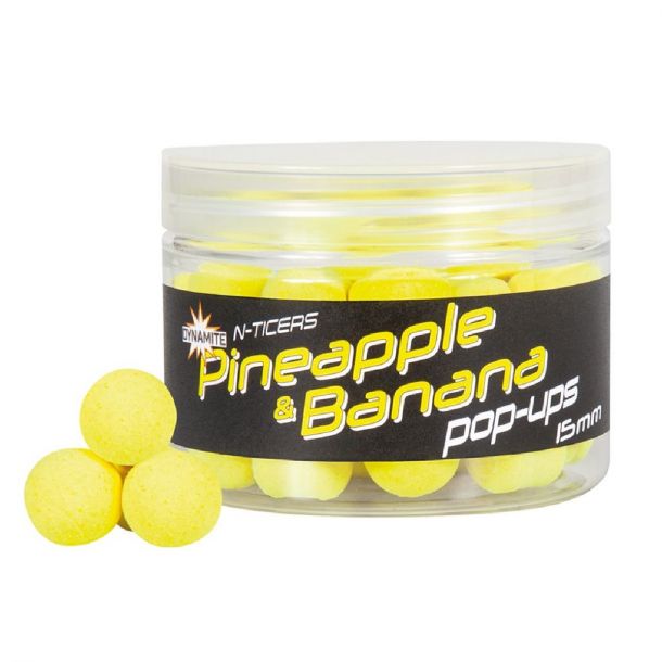 Dynamite Baits N-Ticers Pineapple & Banana Pop-ups 15mm main product photo