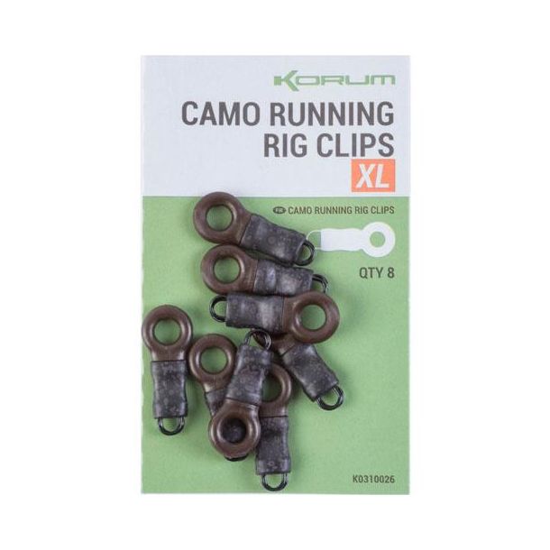 Korum Camo Running Rig Clips 8st. Standaard main product photo