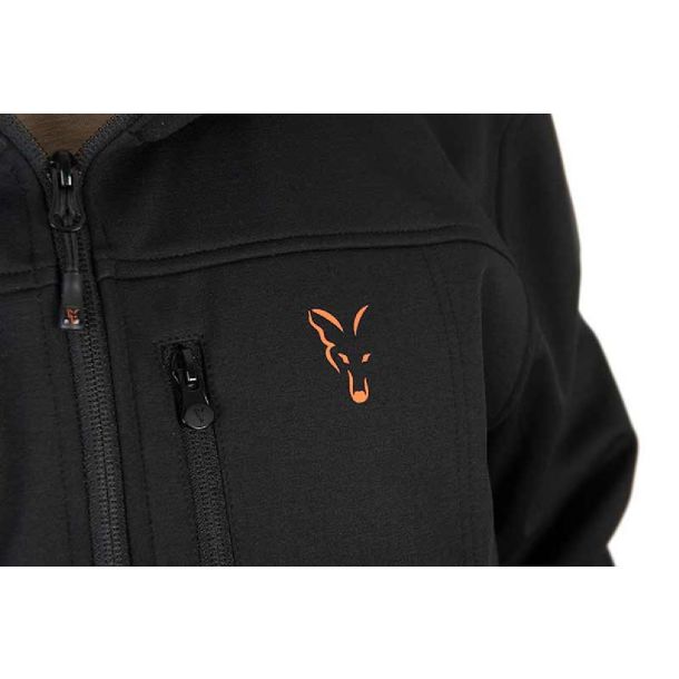 Fox Collection Soft Shell Jacket Black & Orange Large main product photo