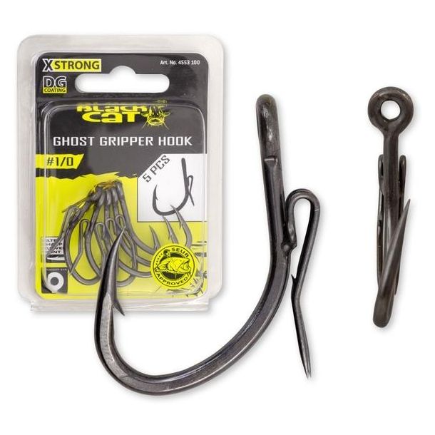 Black Cat Ghost Gripper Hook DG Coating 5st. Size 2/0 main product photo