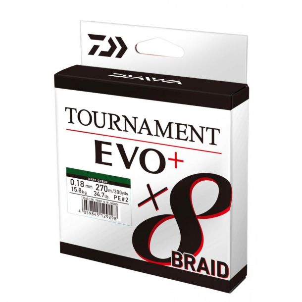 Daiwa Tournament X8 Braid EVO+  Dark Green 135m 0.18 mm 15.80kg main product photo