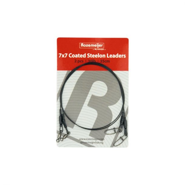 Rozemeijer 7x7 Coated Steelon Leaders 35cm 20lb 2pc. main product photo